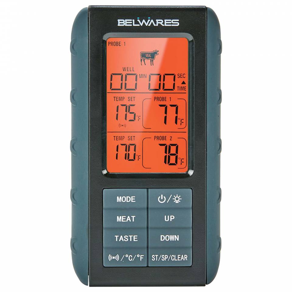 Meat Thermometer with LCD Screen for Grill with Dual Probes By Belwares 