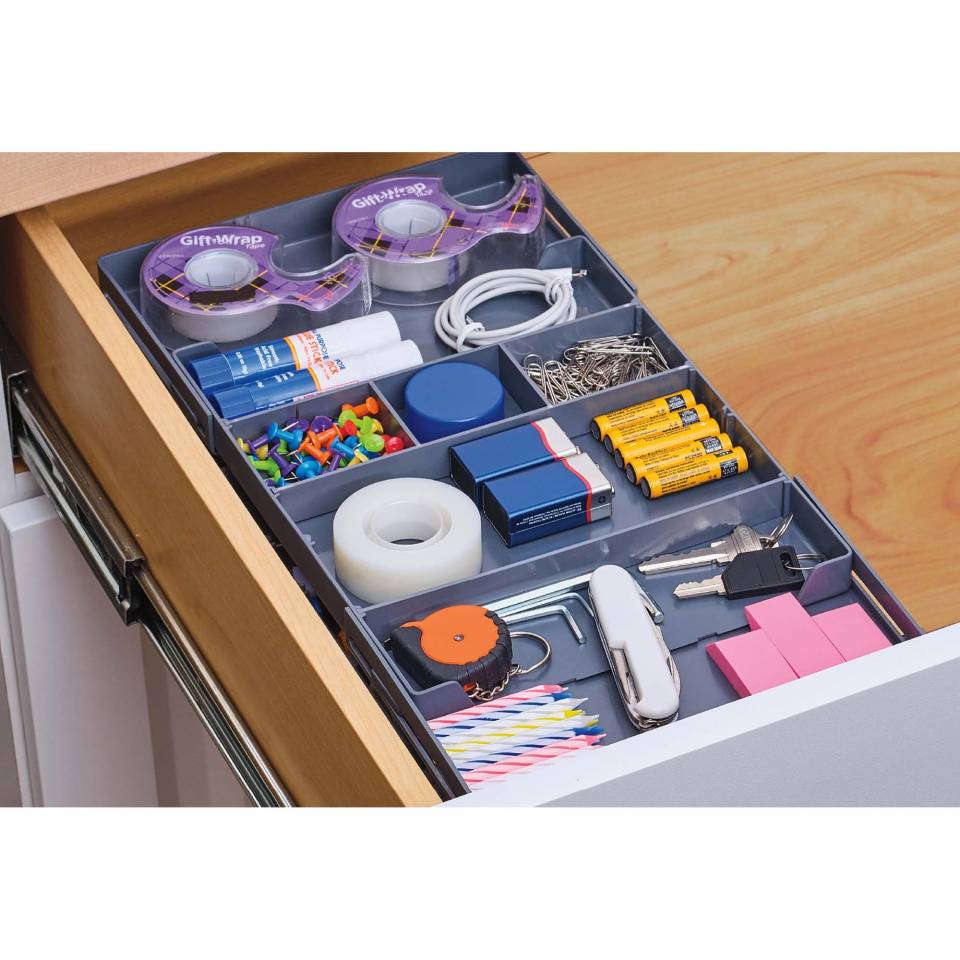 Ontel Smart Drawer Organizer, Multi-Level Jewelry and Cosmetics Storage,  Black, 2.65 in