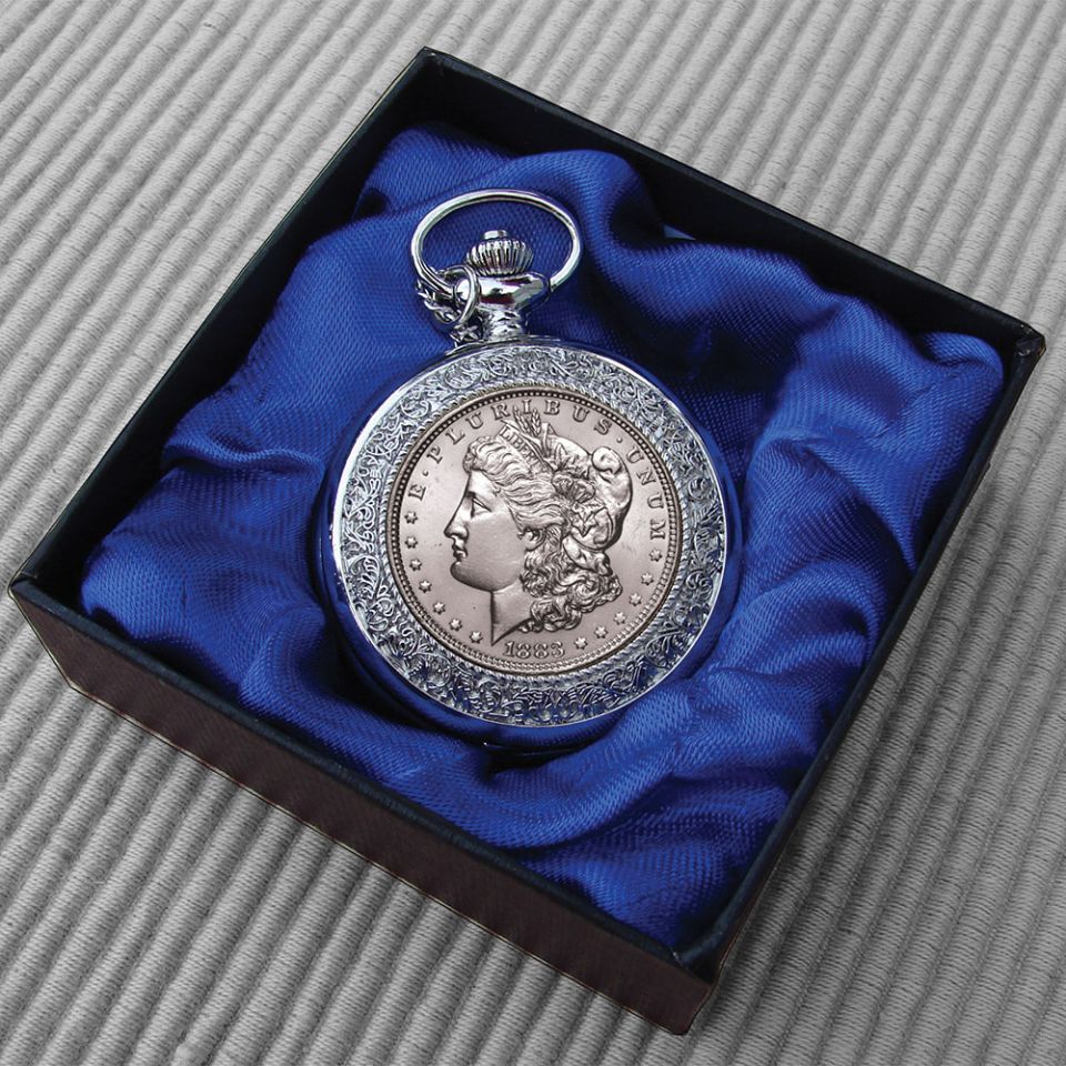 The Matthew Mint Morgan Silver Dollar Pocket Watch