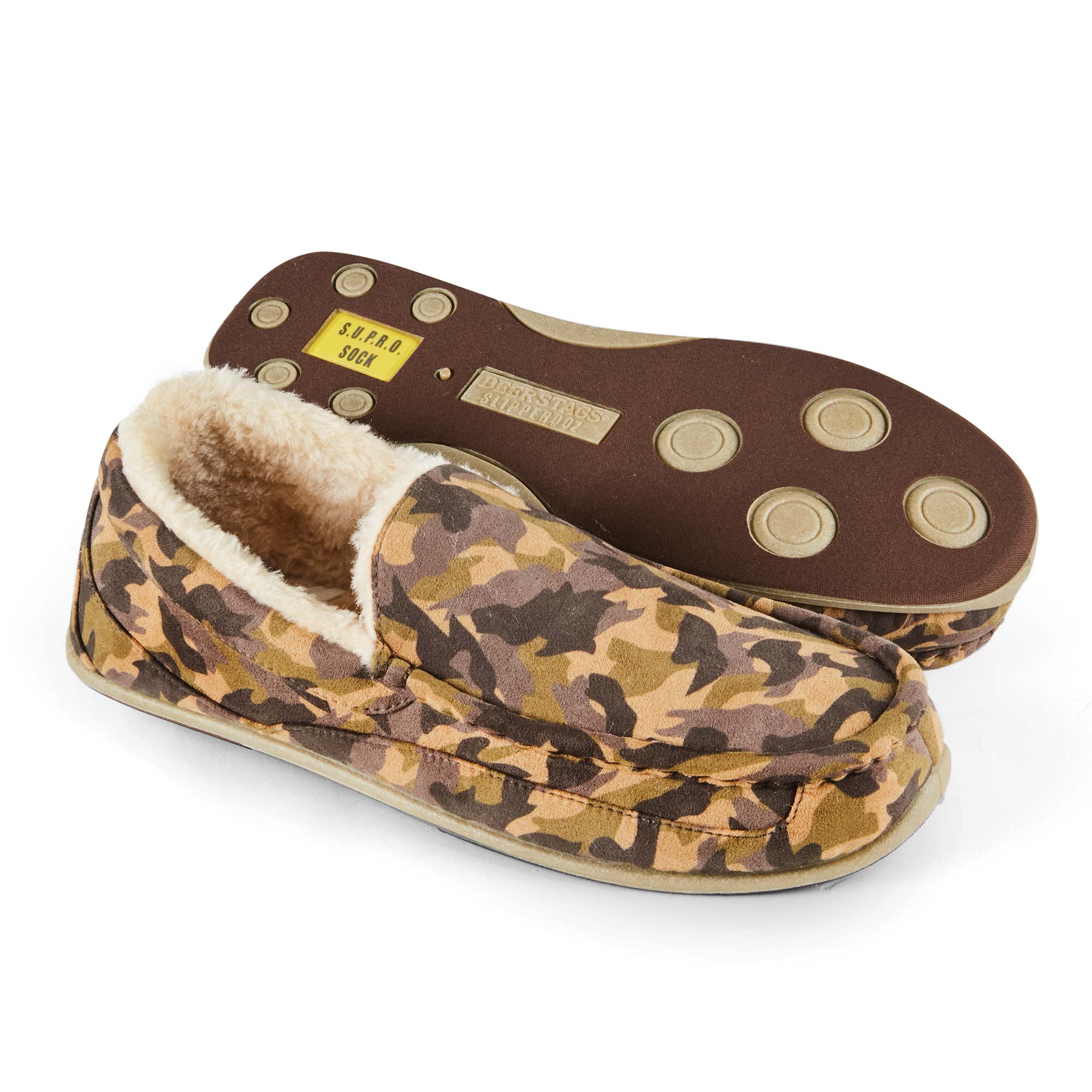 Deer Stags Spun Camo Slippers