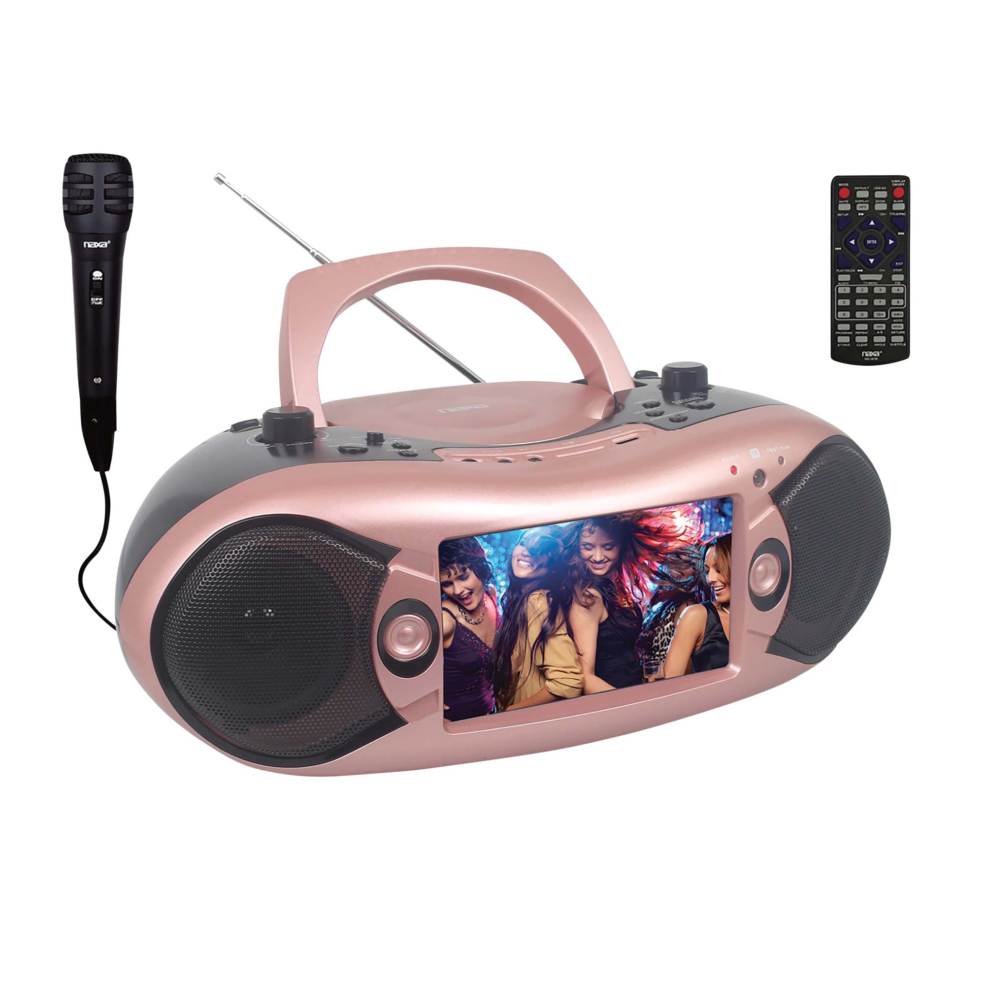 Naxa 7" Bluetooth DVD/TV Boombox - Rose Gold