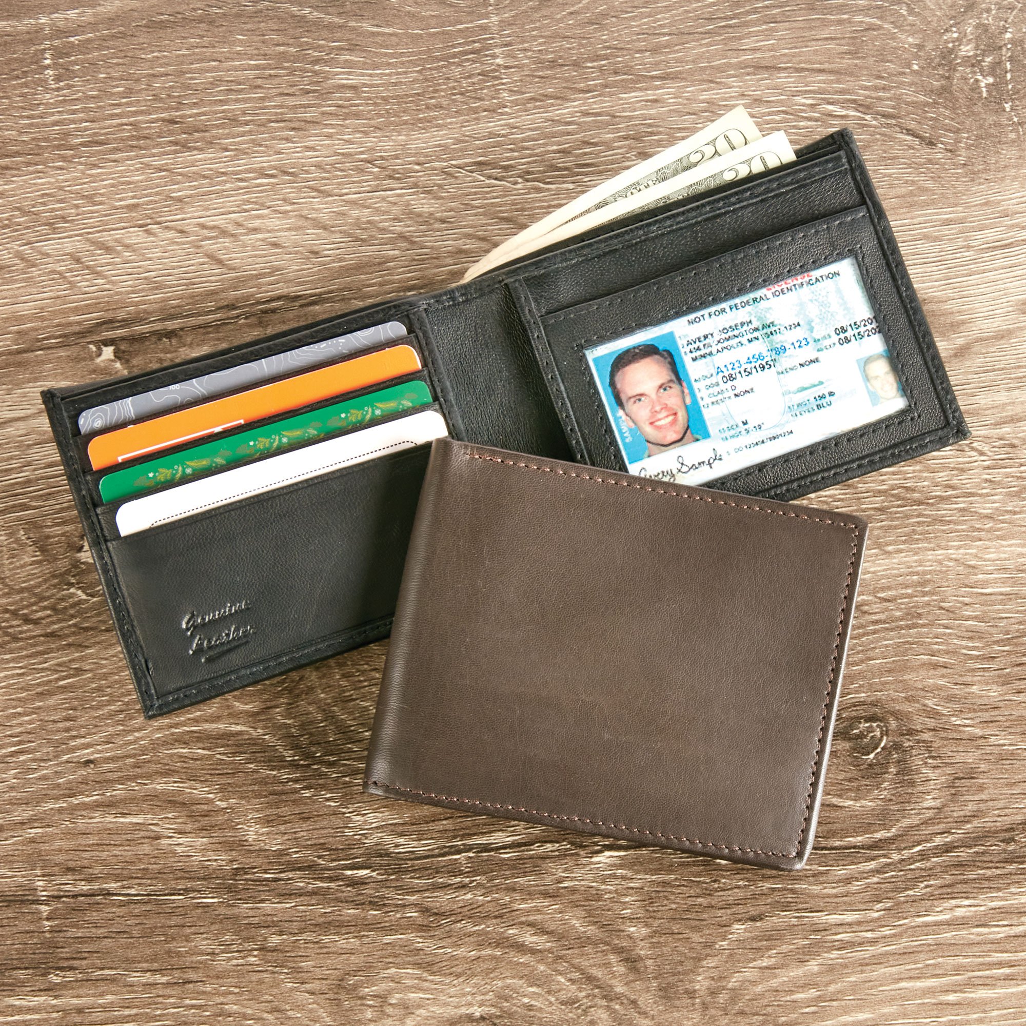 Men's Lamb Leather Wallet Set