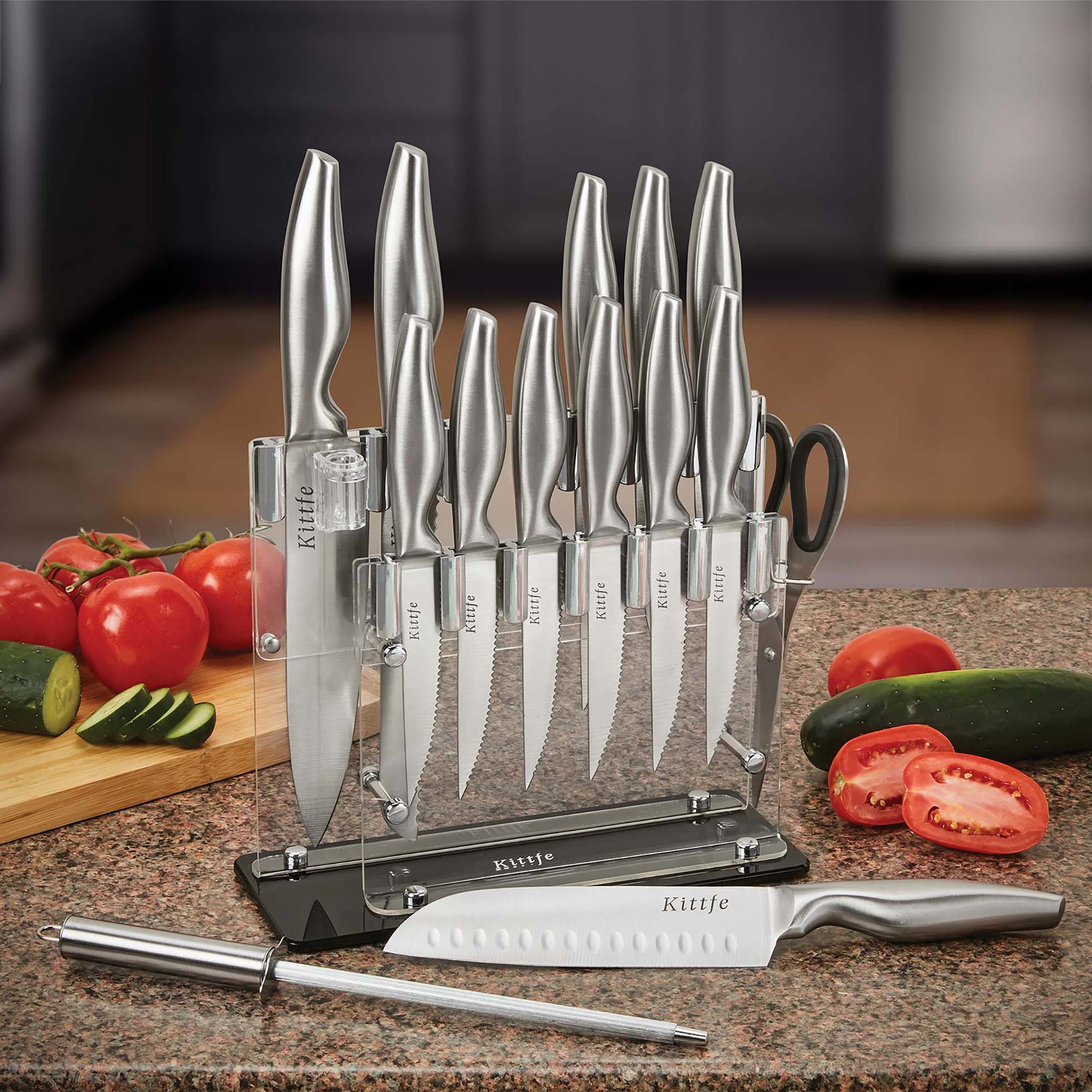 Nutriblade Knife Set of 3 by Granitestone, High Grade Professional Chef  Kitchen Knives Set, Stainless Steel Knife Set 