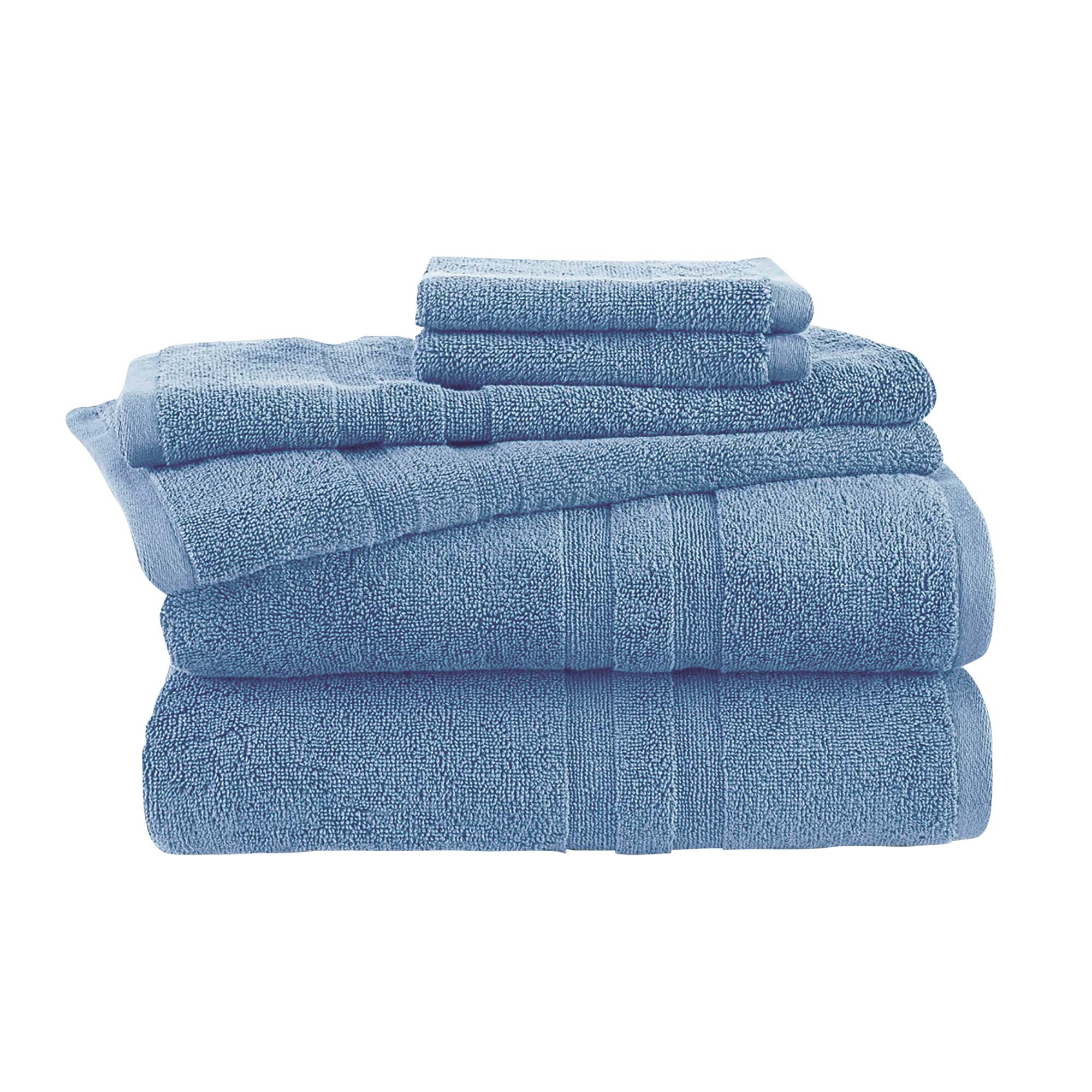 6-Piece Blue Antimicrobial Towels