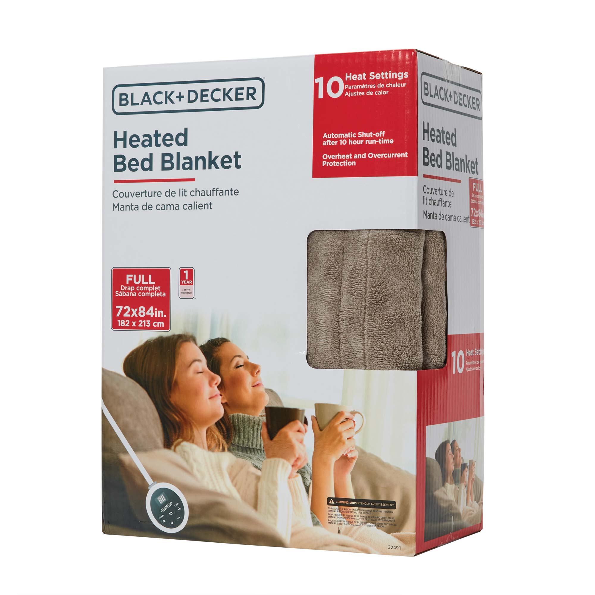 Black & Decker Full Heated Bed Blanket - Grey