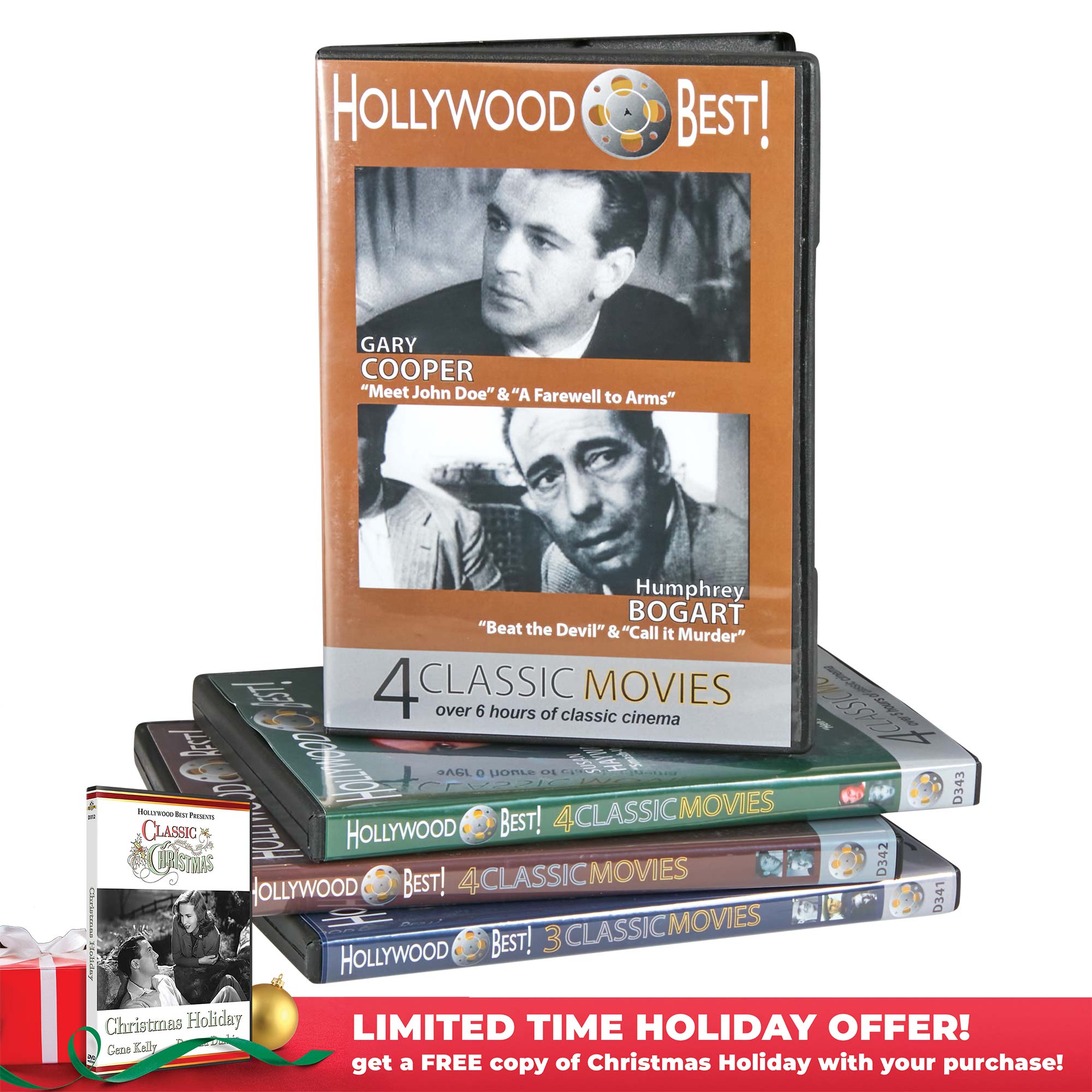 Hollywood Best Classic Movies DVD Set + FREE Christmas Holiday DVD