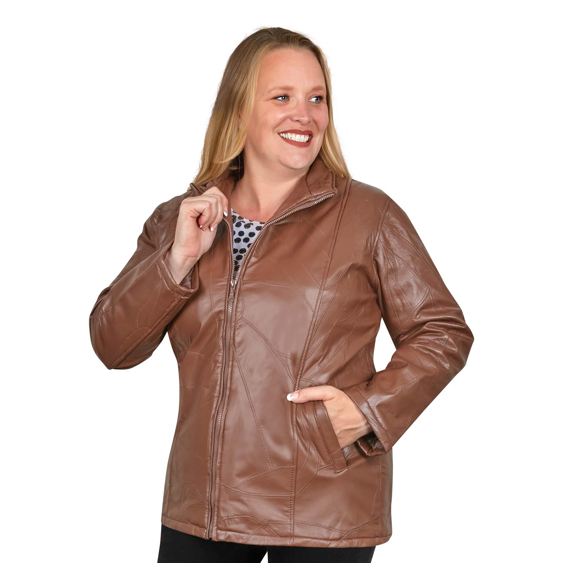 Chestnut on sale leather jacket