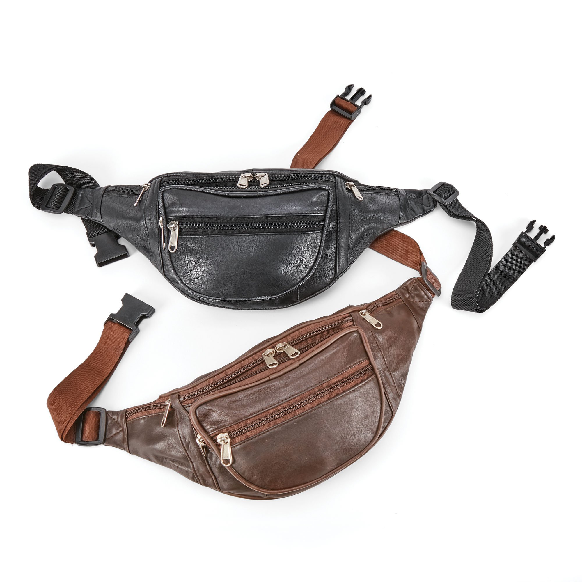 Leather Waist Pack - 2 Pack Brown/Black