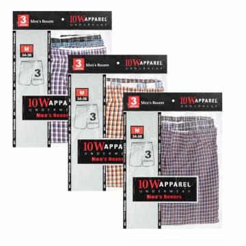 Ten West Men's Plaid Boxer Shorts - 9 Pack