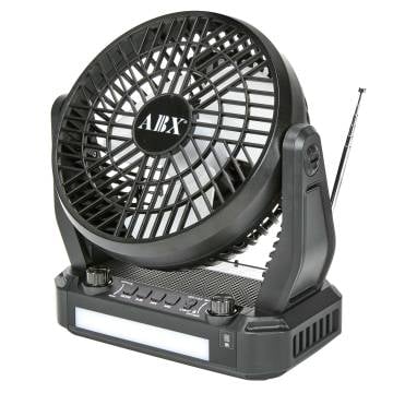 Portable 6&quot; Solar Fan with Radio, Bluetooth, Dimmable LED Lights &amp; More!