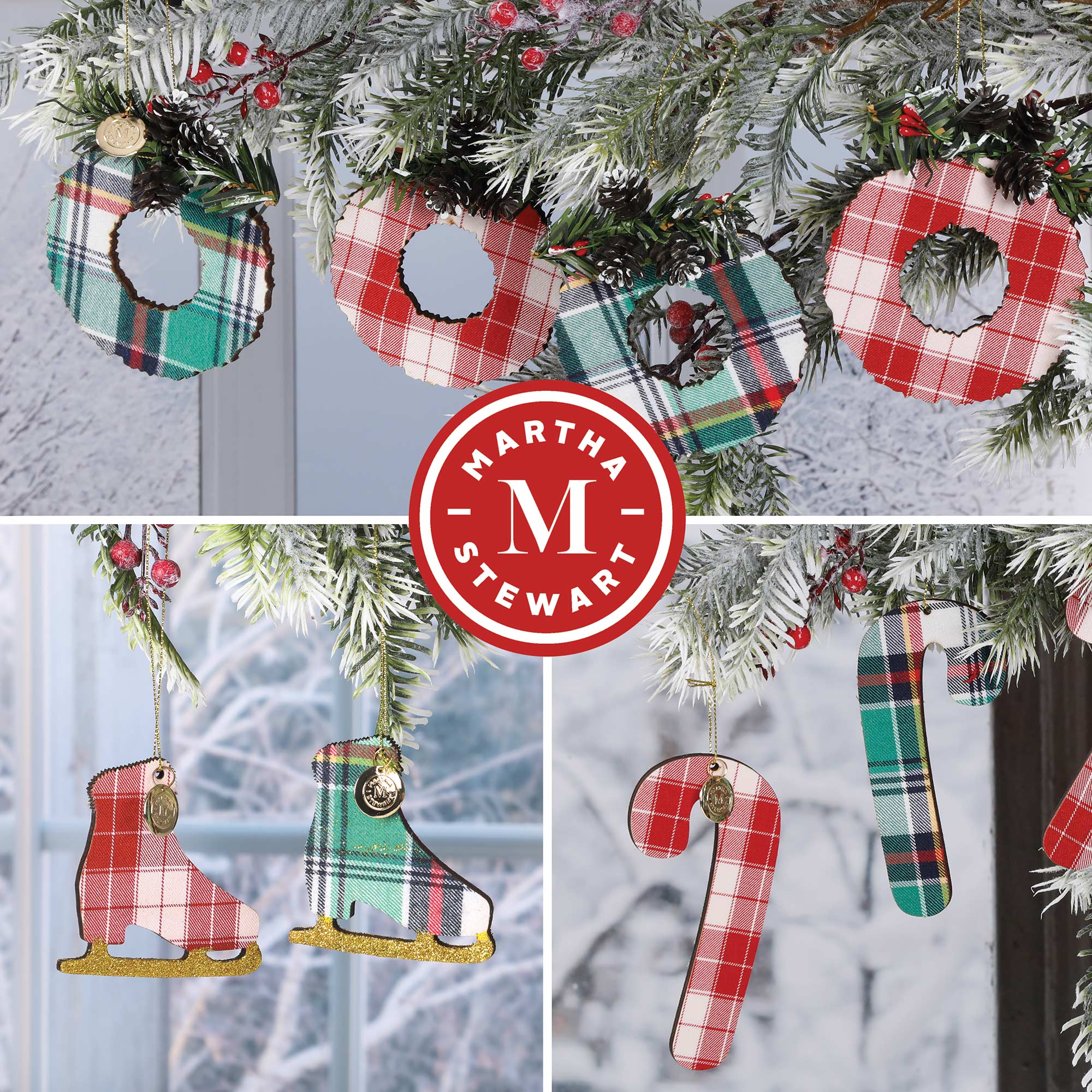 Martha Stewart Holiday Ornaments Set - 12 Pack