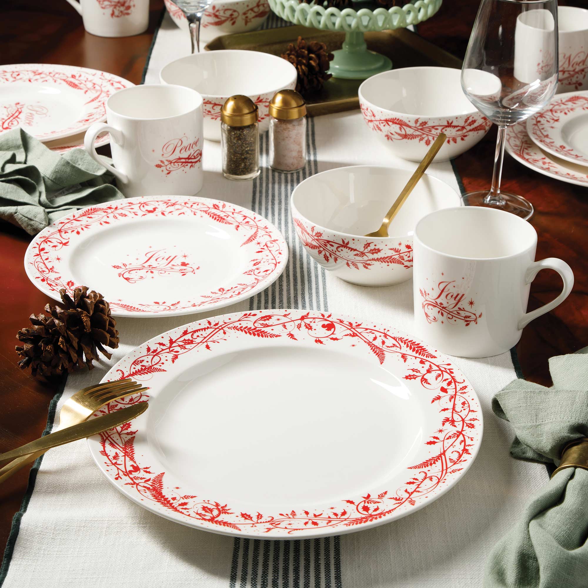 Martha Stewart Holiday Vines 16-Piece Dinnerware Set