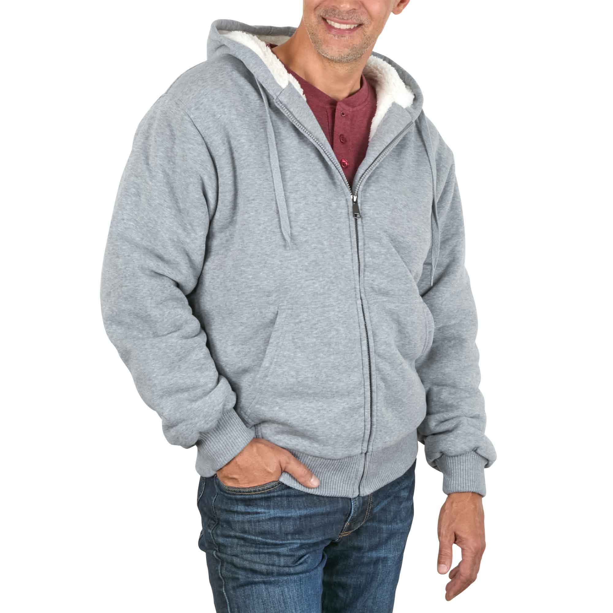 Sherpa Full Zip Hoodie - Grey