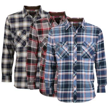 Men's Plaid Flannel Shirts - 3 Pack