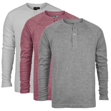 Men's Henleys - 3 Pack B/G/C