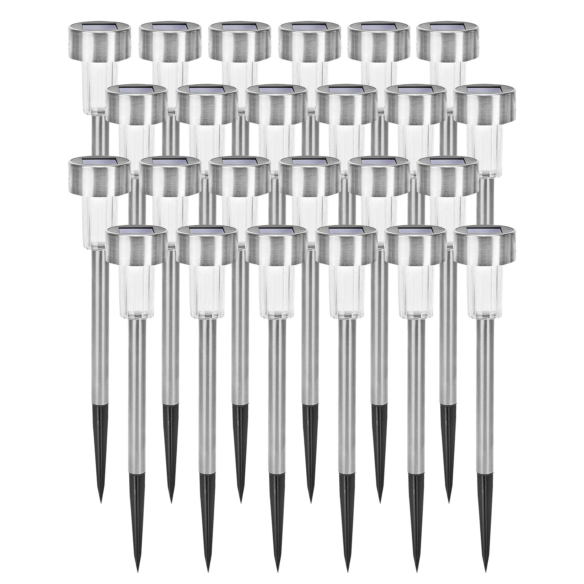 Stainless-Steel Solar Lights - 24 Pack