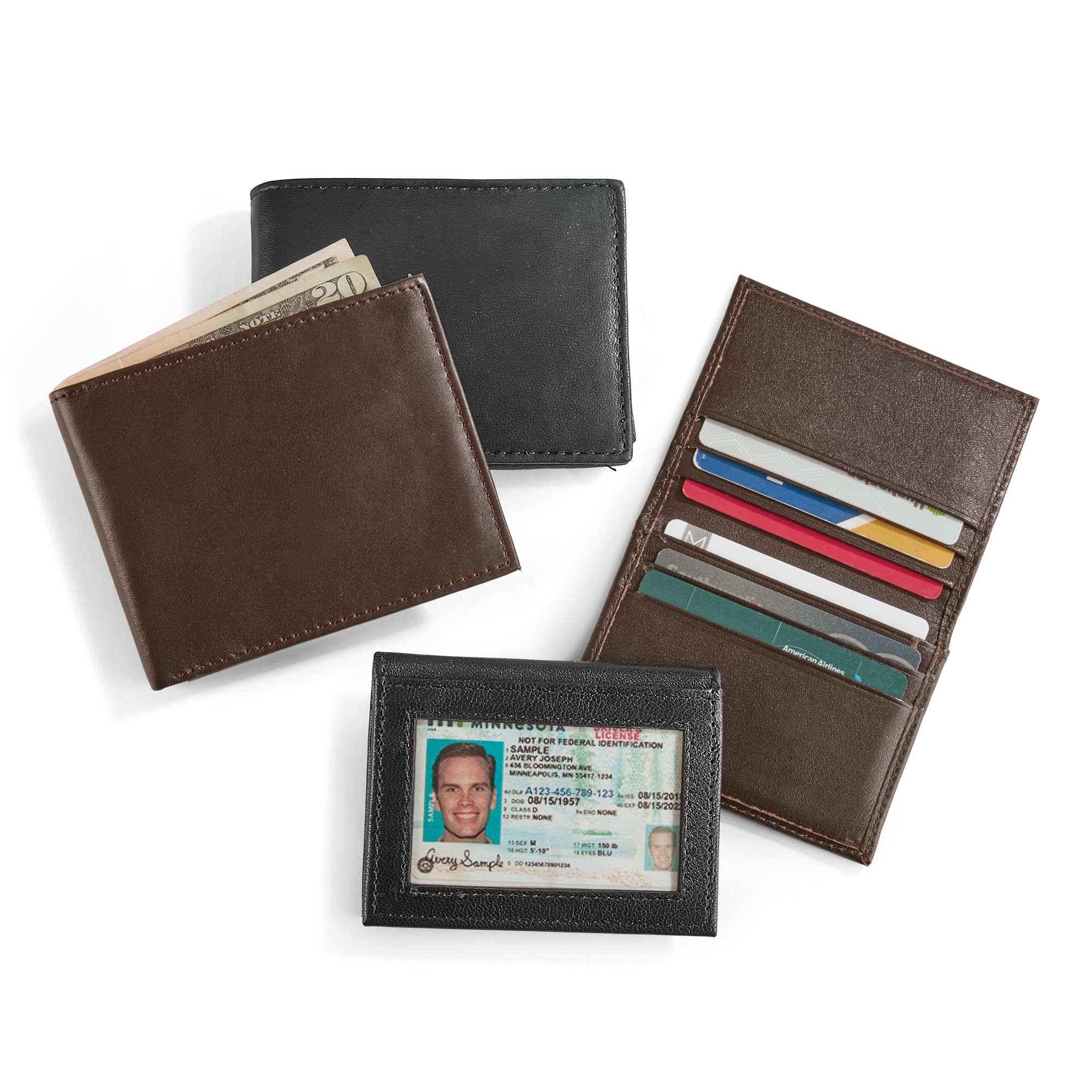 Men's Leather Wallet - 4 Pack