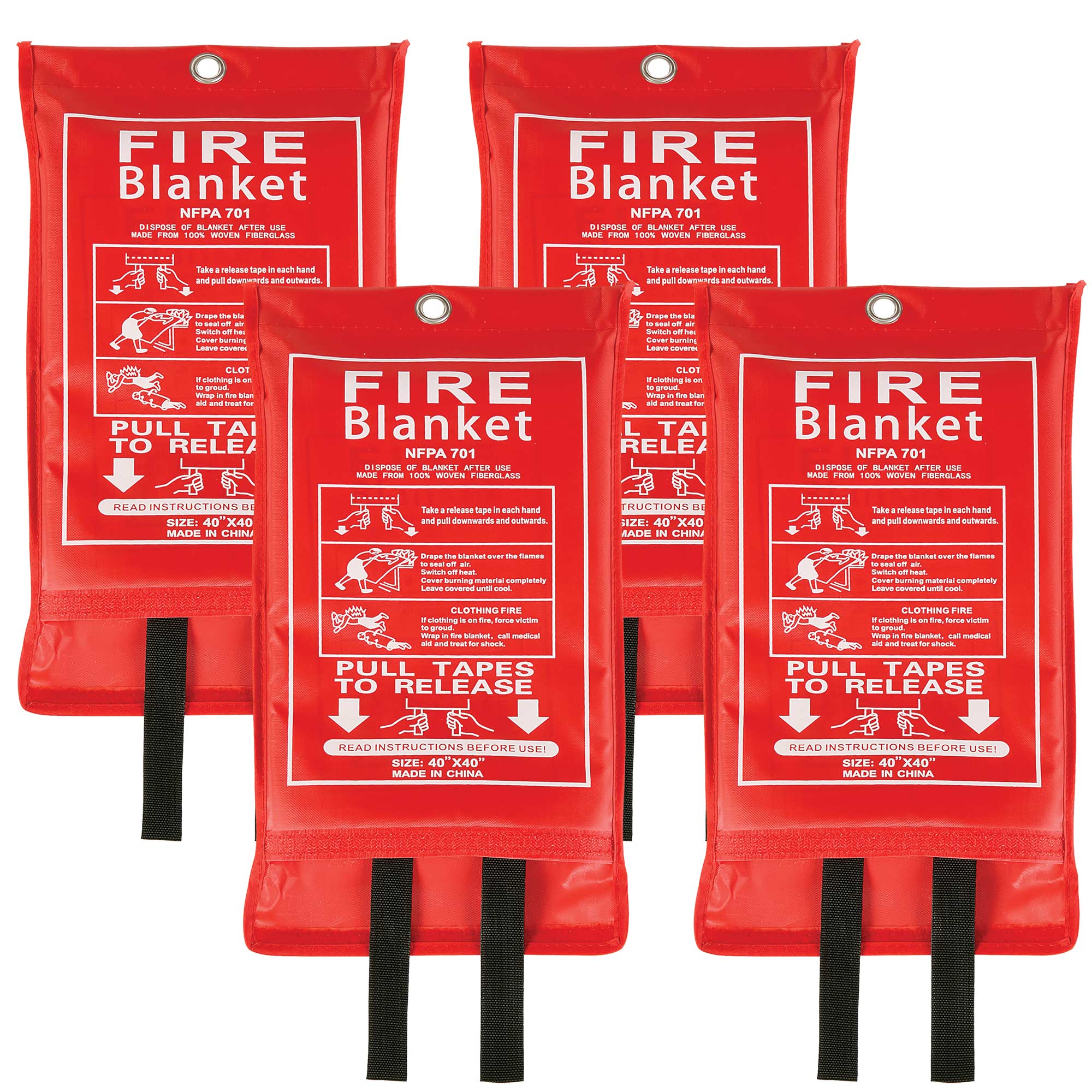 Emergency Fire Blanket - 4 Pack 40x40