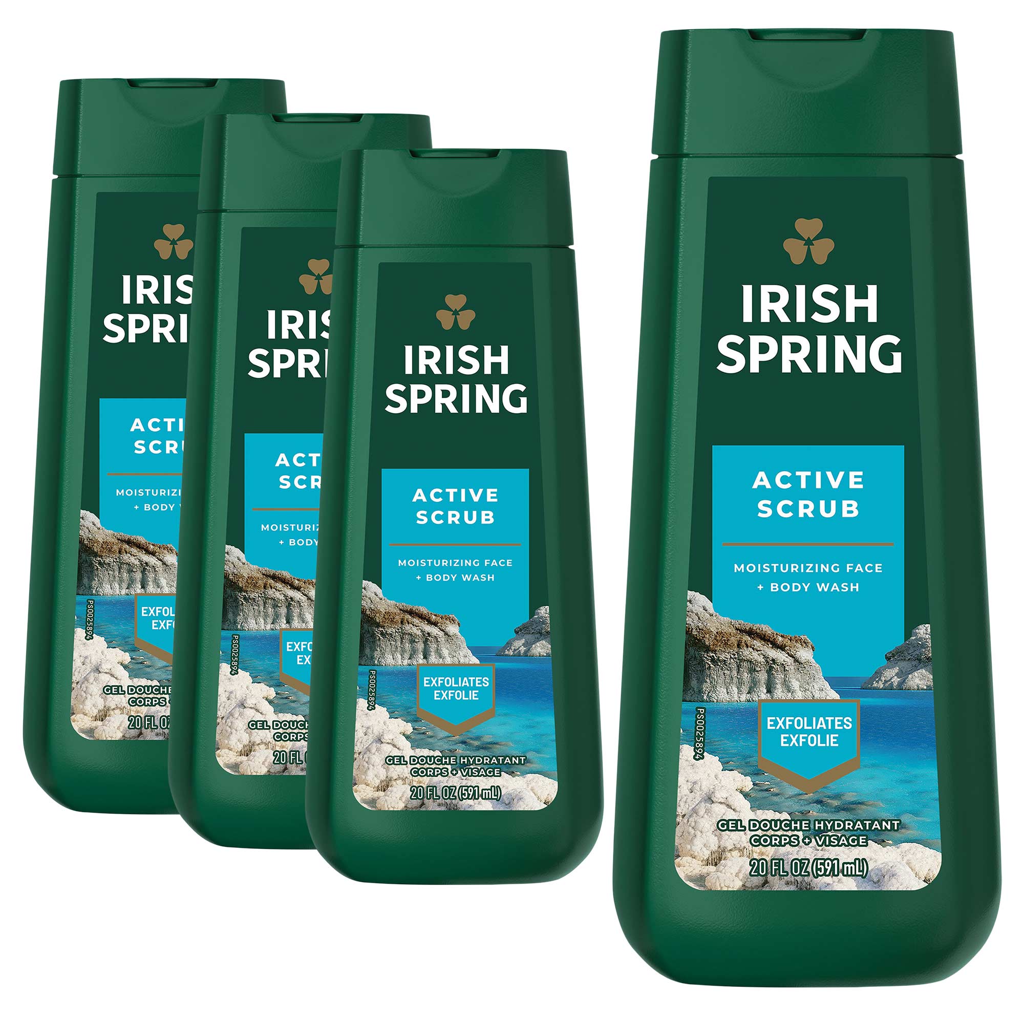 Irish Spring Active Scrub Body Wash - 4 Pack