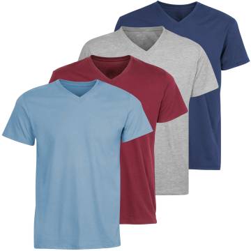 Men's V-Neck Tees - 4 Pack