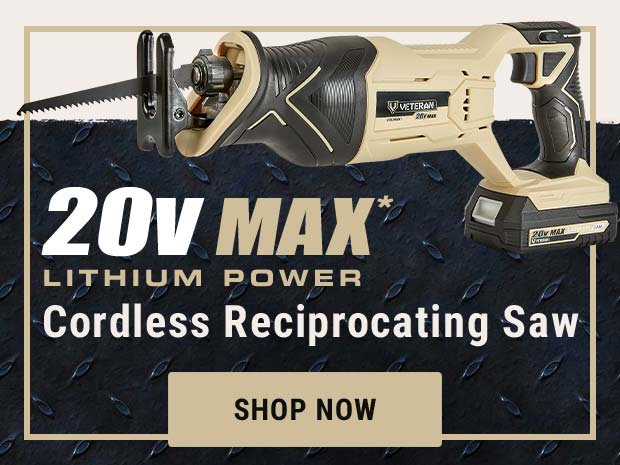 Veteran Tool 20V MAX Cordless Reciprocating Saw