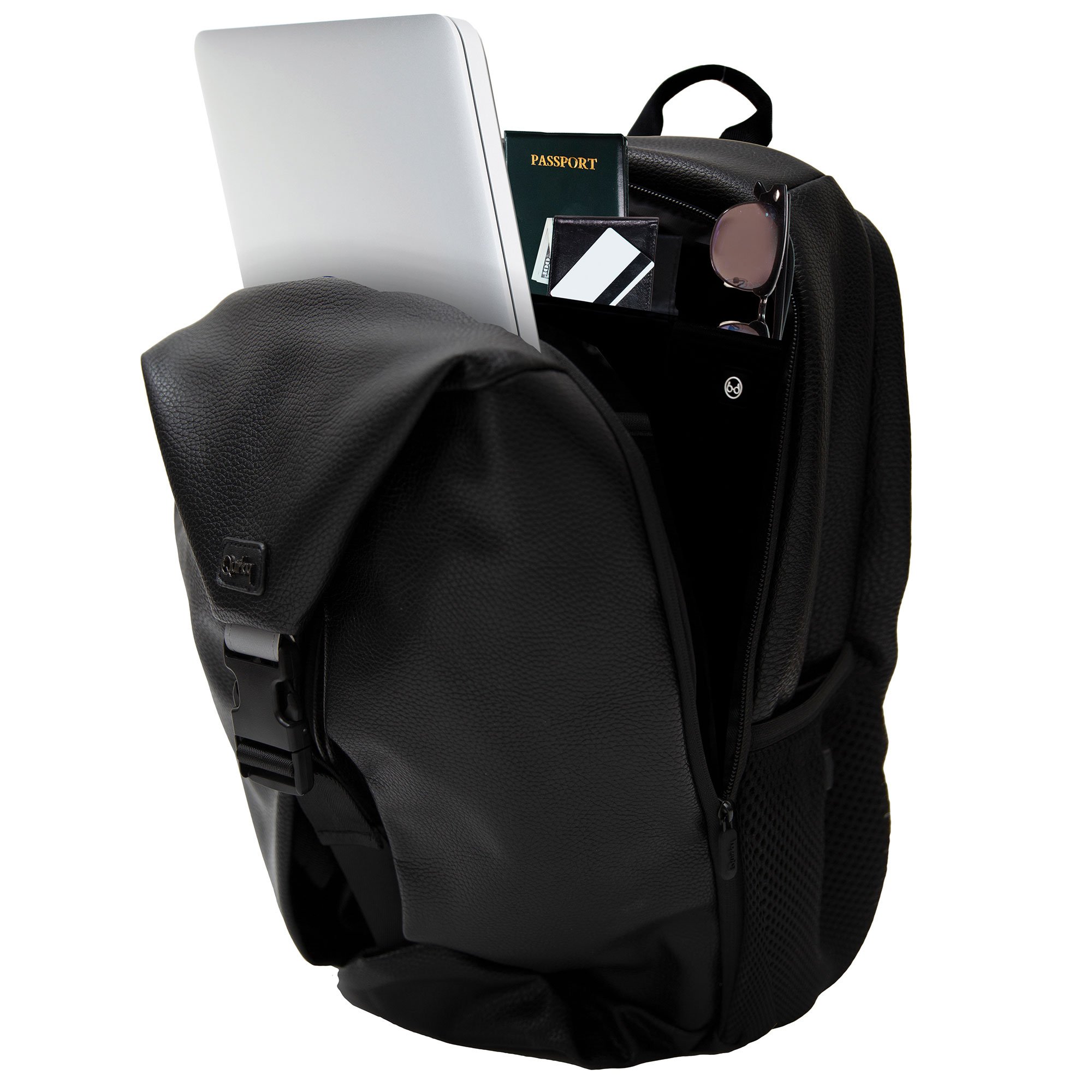 Quirky Convertible Black Backpack with USB Port
