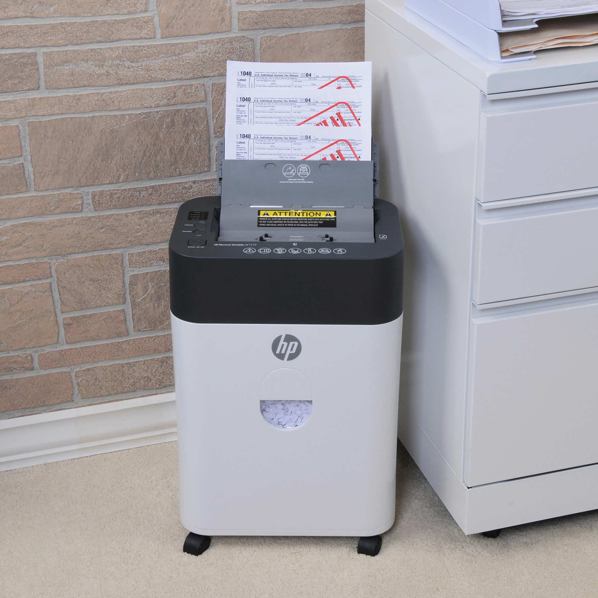 HP 10-Sheet Micro-Cut Shredder - Cuts Paper, Staples, Credit Cards!