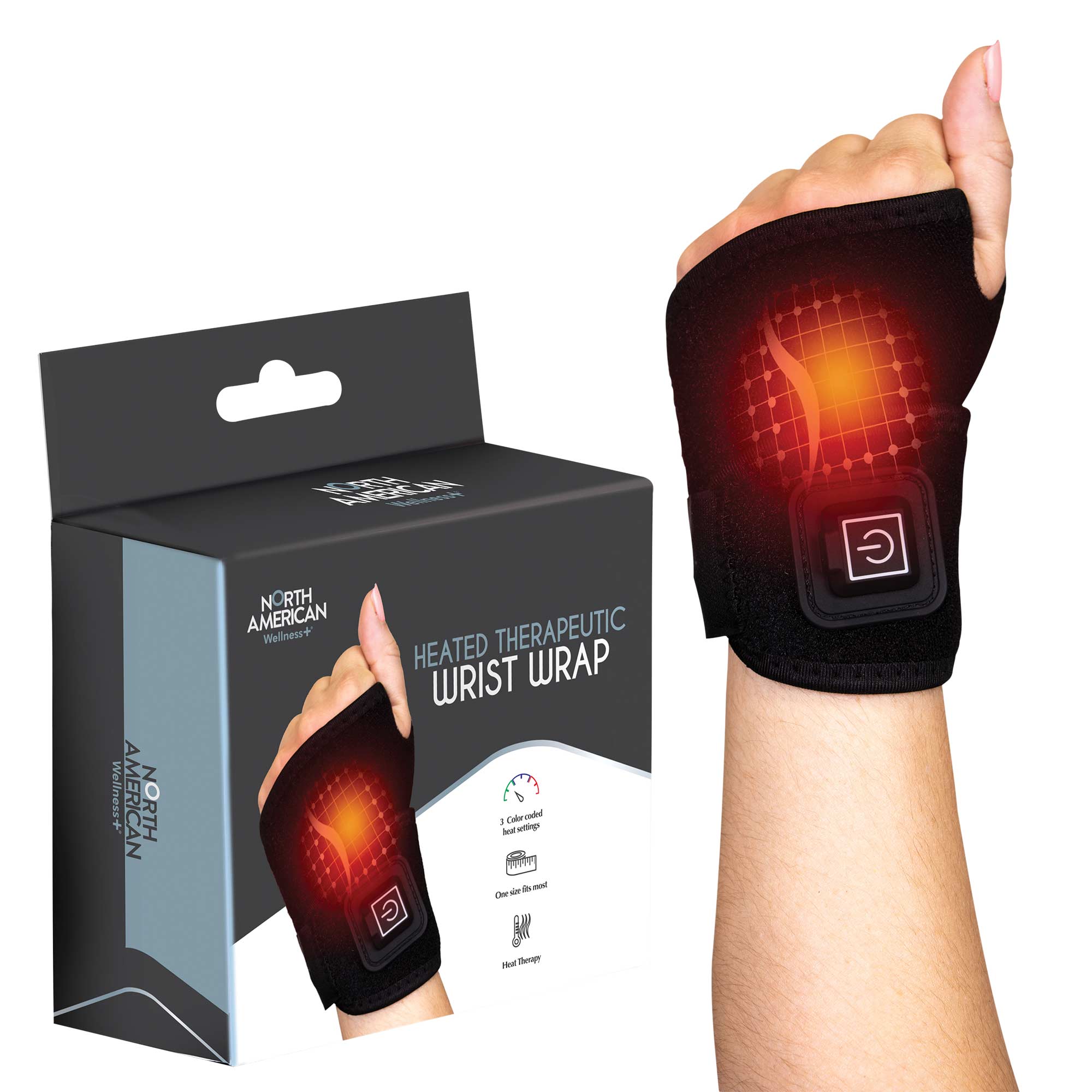 Heated Therapeutic Wrist Wrap - 2 Pack