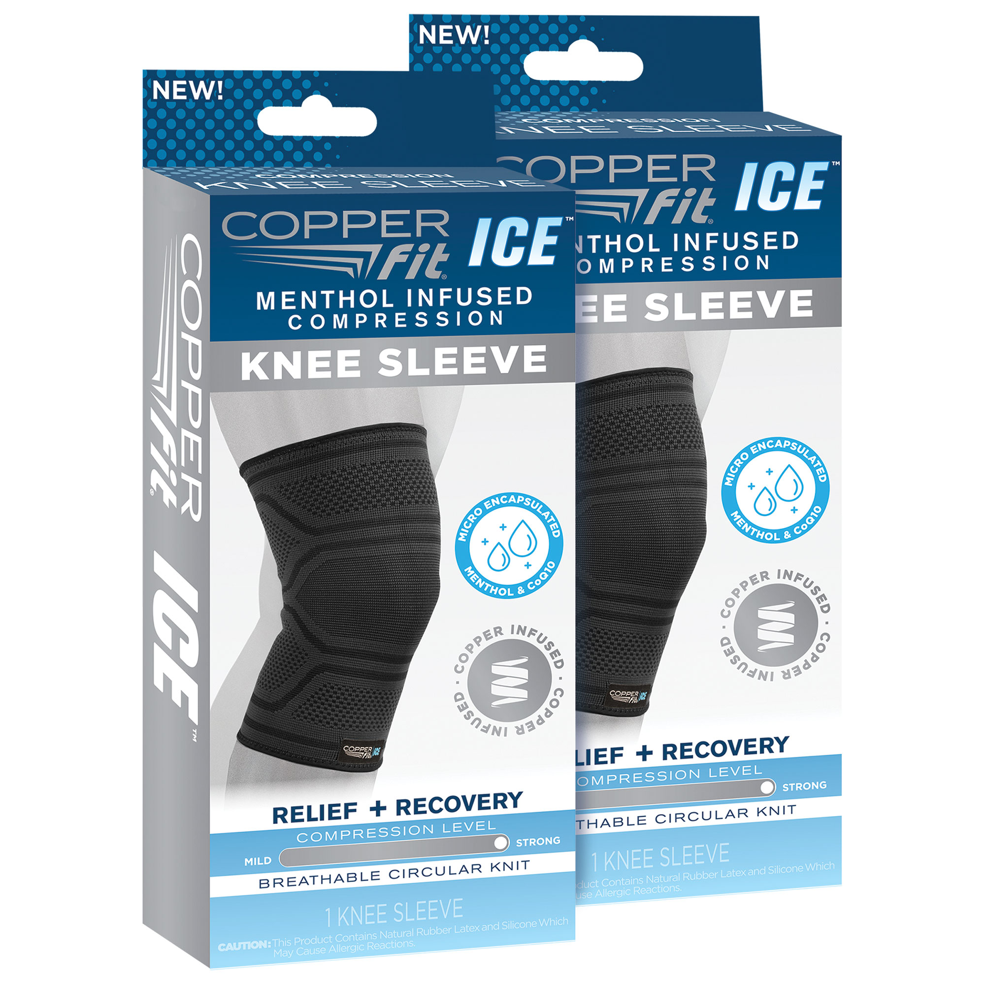Copper Fit Ice Knee Sleeve - 2 Pack