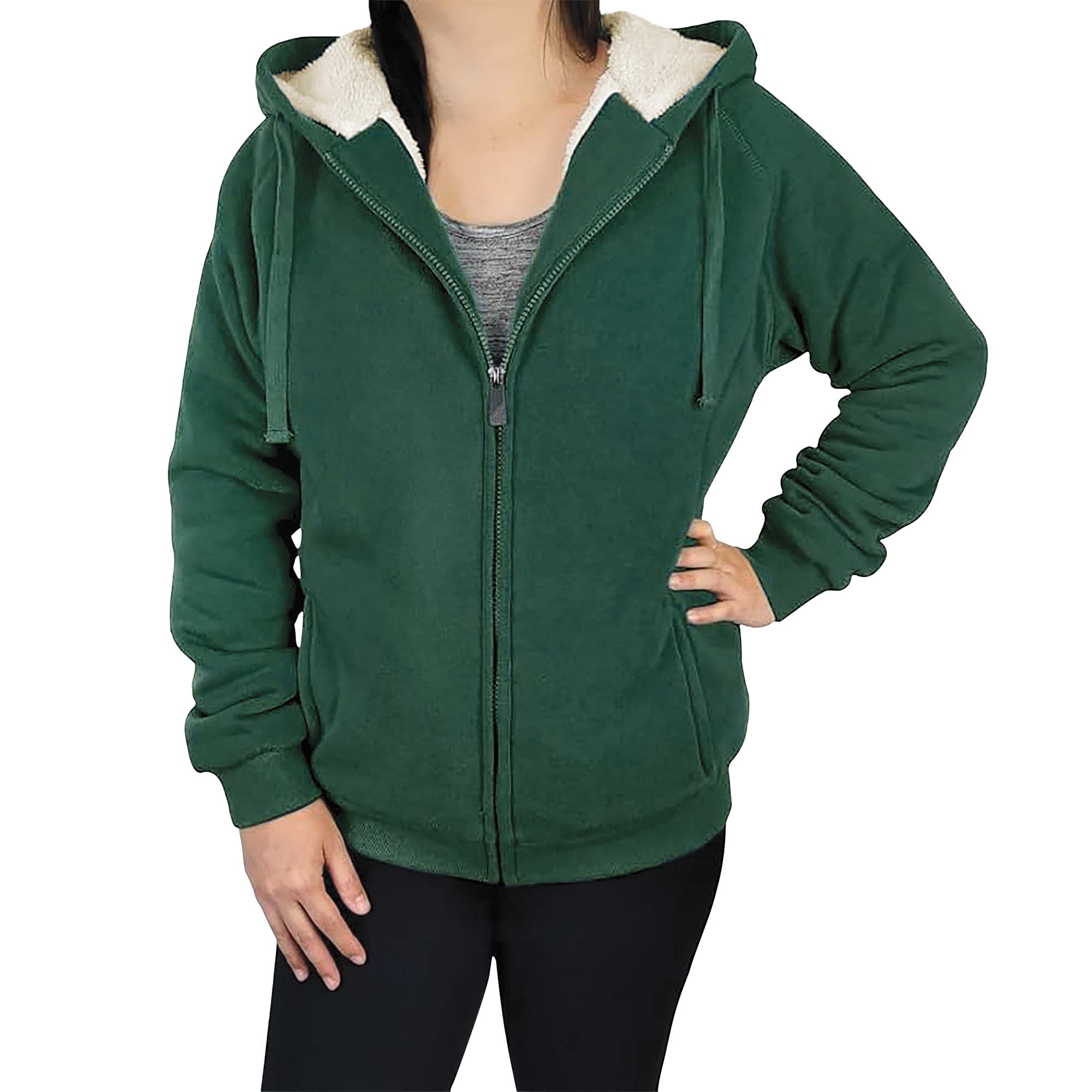 Ladies Sherpa-Lined Hoodie - Mallard