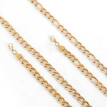 Men's Gold Figaro Necklace/Bracelet