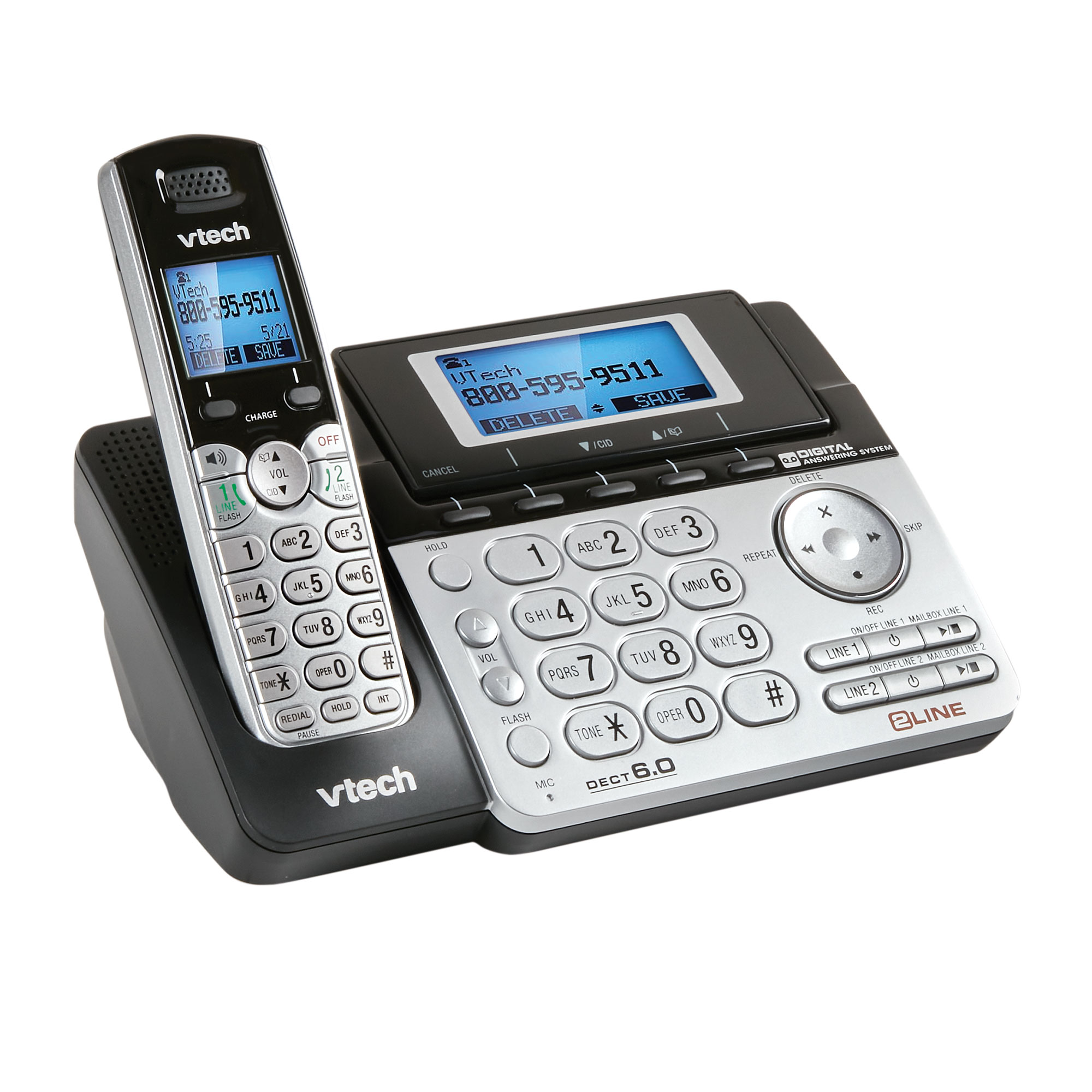 VTech DS6151 2 Line 4 Handset DECT 6.0 Expandable Cordless Phone